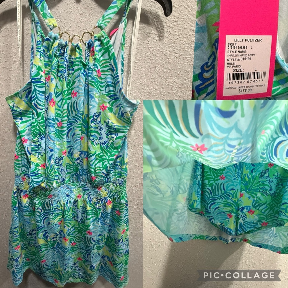 Lilly Pulitzer Blue Green Tropical Dress